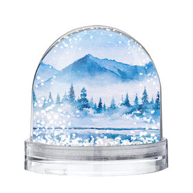 Снежный шар с принтом Зимний пейзаж в Курске, Пластик | Изображение внутри шара печатается на глянцевой фотобумаге с двух сторон | арт | елки | зима | картина | краски | лес | пейзаж | природа