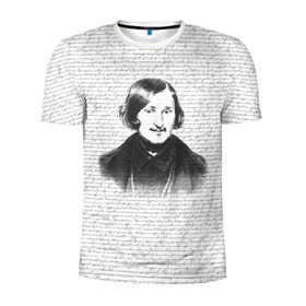 Мужская футболка 3D спортивная с принтом Гоголь в Курске, 100% полиэстер с улучшенными характеристиками | приталенный силуэт, круглая горловина, широкие плечи, сужается к линии бедра | бульба | вий | гоголь | мертвые души | миргород | нос | писатель | поэт | ревизор | тарас