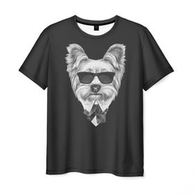 Мужская футболка 3D с принтом Йоркширский терьер_13 в Курске, 100% полиэфир | прямой крой, круглый вырез горловины, длина до линии бедер | домашние животные | пес | собака | терьер