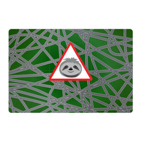 Магнитный плакат 3Х2 с принтом Ленивец на дороге в Курске, Полимерный материал с магнитным слоем | 6 деталей размером 9*9 см | внимательный | дорога | дорожный | животное | знак | ленивец | лень | опасно | осторожно | трасса