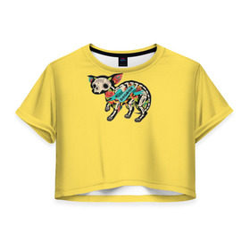 Женская футболка 3D укороченная с принтом Внутри чихуахуа в Курске, 100% полиэстер | круглая горловина, длина футболки до линии талии, рукава с отворотами | домашние животные | пес | песик | собака | собачка | чихуахуа