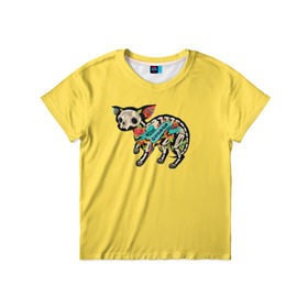 Детская футболка 3D с принтом Внутри чихуахуа в Курске, 100% гипоаллергенный полиэфир | прямой крой, круглый вырез горловины, длина до линии бедер, чуть спущенное плечо, ткань немного тянется | домашние животные | пес | песик | собака | собачка | чихуахуа