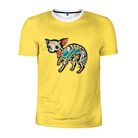 Мужская футболка 3D спортивная с принтом Внутри чихуахуа в Курске, 100% полиэстер с улучшенными характеристиками | приталенный силуэт, круглая горловина, широкие плечи, сужается к линии бедра | домашние животные | пес | песик | собака | собачка | чихуахуа