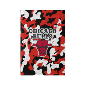 Обложка для паспорта матовая кожа с принтом CHICAGO BULLS Новогодний в Курске, натуральная матовая кожа | размер 19,3 х 13,7 см; прозрачные пластиковые крепления | камуфляж | красный | чикаго буллс