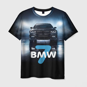 Мужская футболка 3D с принтом BMW 7 series в Курске, 100% полиэфир | прямой крой, круглый вырез горловины, длина до линии бедер | 7 серия | авто | автомобиль | бмв | бумер | машина | суперкар | тачка
