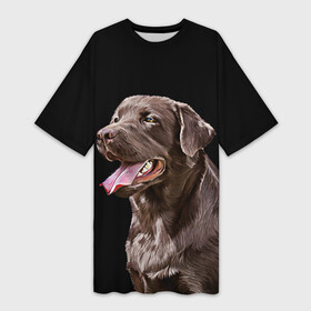 Платье-футболка 3D с принтом Лабрадор_арт_2 в Курске,  |  | Тематика изображения на принте: домашние животные | лабрадор | пес | песик | ретривер | собака | собачка