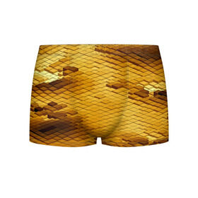 Мужские трусы 3D с принтом gold bricks в Курске, 50% хлопок, 50% полиэстер | классическая посадка, на поясе мягкая тканевая резинка | geometry | геометрия | грань | кубик | кубики | мозаика | ребро | текстура | тени