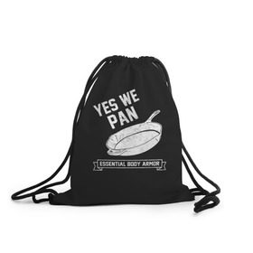 Рюкзак-мешок 3D с принтом Yes We Pan в Курске, 100% полиэстер | плотность ткани — 200 г/м2, размер — 35 х 45 см; лямки — толстые шнурки, застежка на шнуровке, без карманов и подкладки | pan | protection
