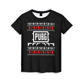 Женская футболка 3D с принтом Свитер PUBG в Курске, 100% полиэфир ( синтетическое хлопкоподобное полотно) | прямой крой, круглый вырез горловины, длина до линии бедер | playerunknowns battlegrounds | pubg