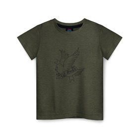 Детская футболка хлопок с принтом Crybaby в Курске, 100% хлопок | круглый вырез горловины, полуприлегающий силуэт, длина до линии бедер | crybaby | lil | lilpeep | peep | rap | rip | лилпип | плакса | рэп | слезы | эмо