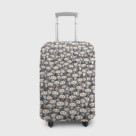 Чехол для чемодана 3D с принтом Reddit army в Курске, 86% полиэфир, 14% спандекс | двустороннее нанесение принта, прорези для ручек и колес | белый | гуманоид | интернет | оранжевый | паттерн | реддит | сайт | толпа