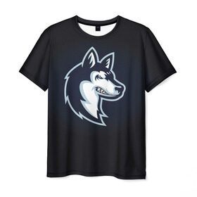 Мужская футболка 3D с принтом Хаски_8 в Курске, 100% полиэфир | прямой крой, круглый вырез горловины, длина до линии бедер | домашние животные | пес | собака