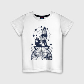 Детская футболка хлопок с принтом Сибирский хаски в Курске, 100% хлопок | круглый вырез горловины, полуприлегающий силуэт, длина до линии бедер | домашние животные | пес | песик | собака | собачка | хаски