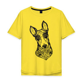 Мужская футболка хлопок Oversize с принтом Бультерьер _2 в Курске, 100% хлопок | свободный крой, круглый ворот, “спинка” длиннее передней части | домашние животные | пес | собака