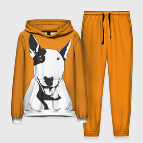 Мужской костюм 3D (с толстовкой) с принтом Солнечнй бультерьер в Курске,  |  | бультерьер | домашние животные | пес | песик | собака | собачка