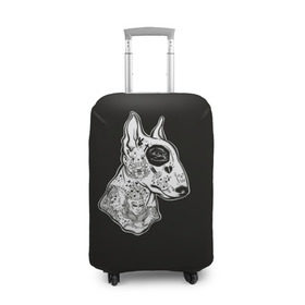 Чехол для чемодана 3D с принтом Бультерьер_16 в Курске, 86% полиэфир, 14% спандекс | двустороннее нанесение принта, прорези для ручек и колес | домашние животные | пес | собака