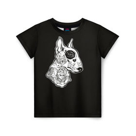 Детская футболка 3D с принтом Бультерьер_16 в Курске, 100% гипоаллергенный полиэфир | прямой крой, круглый вырез горловины, длина до линии бедер, чуть спущенное плечо, ткань немного тянется | домашние животные | пес | собака