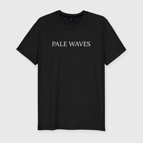 Мужская футболка премиум с принтом PW в Курске, 92% хлопок, 8% лайкра | приталенный силуэт, круглый вырез ворота, длина до линии бедра, короткий рукав | Тематика изображения на принте: goth | pale waves | готика