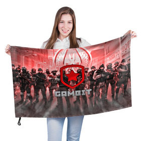 Флаг 3D с принтом GAMBIT CS GO в Курске, 100% полиэстер | плотность ткани — 95 г/м2, размер — 67 х 109 см. Принт наносится с одной стороны | 