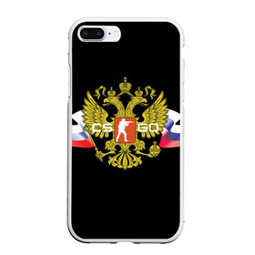 Чехол для iPhone 7Plus/8 Plus матовый с принтом CS GO RUSSIAN TEAM в Курске, Силикон | Область печати: задняя сторона чехла, без боковых панелей | Тематика изображения на принте: global offensive | герб | россия | флаг