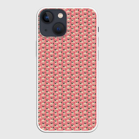 Чехол для iPhone 13 mini с принтом Мопсики на розовом в Курске,  |  | Тематика изображения на принте: домашние животные | мопс | пес | песик | собака | собачка