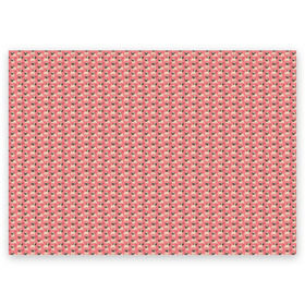 Поздравительная открытка с принтом Мопсики на розовом в Курске, 100% бумага | плотность бумаги 280 г/м2, матовая, на обратной стороне линовка и место для марки
 | домашние животные | мопс | пес | песик | собака | собачка