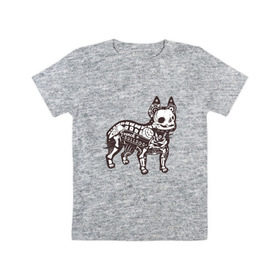 Детская футболка хлопок с принтом Бульдог ренген в Курске, 100% хлопок | круглый вырез горловины, полуприлегающий силуэт, длина до линии бедер | бульдог | домашние животные | пес | песик | собака | собачка | французский бульдог
