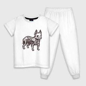 Детская пижама хлопок с принтом Бульдог ренген в Курске, 100% хлопок |  брюки и футболка прямого кроя, без карманов, на брюках мягкая резинка на поясе и по низу штанин
 | Тематика изображения на принте: бульдог | домашние животные | пес | песик | собака | собачка | французский бульдог