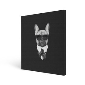 Холст квадратный с принтом Бульдог в черном в Курске, 100% ПВХ |  | Тематика изображения на принте: бульдог | домашние животные | пес | песик | собака | собачка | французский бульдог