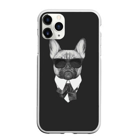 Чехол для iPhone 11 Pro матовый с принтом Бульдог в черном в Курске, Силикон |  | бульдог | домашние животные | пес | песик | собака | собачка | французский бульдог