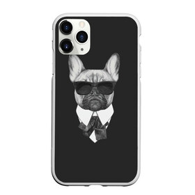 Чехол для iPhone 11 Pro Max матовый с принтом Бульдог в черном в Курске, Силикон |  | бульдог | домашние животные | пес | песик | собака | собачка | французский бульдог
