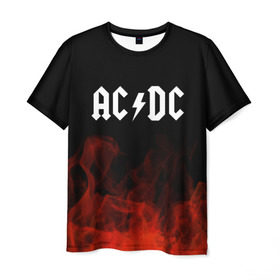 Мужская футболка 3D с принтом AC/DC в Курске, 100% полиэфир | прямой крой, круглый вырез горловины, длина до линии бедер | ac dc | logo | metal | music | rock | лого | логотип | метал | музыка | рок