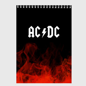 Скетчбук с принтом AC DC в Курске, 100% бумага
 | 48 листов, плотность листов — 100 г/м2, плотность картонной обложки — 250 г/м2. Листы скреплены сверху удобной пружинной спиралью | ac dc | logo | metal | music | rock | лого | логотип | метал | музыка | рок