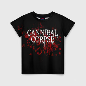 Детская футболка 3D с принтом Cannibal Corpse в Курске, 100% гипоаллергенный полиэфир | прямой крой, круглый вырез горловины, длина до линии бедер, чуть спущенное плечо, ткань немного тянется | cannibal corpse | logo | metal | music | rock | лого | логотип | метал | музыка | рок