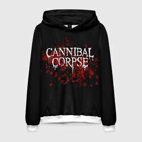 Мужская толстовка 3D с принтом Cannibal Corpse в Курске, 100% полиэстер | двухслойный капюшон со шнурком для регулировки, мягкие манжеты на рукавах и по низу толстовки, спереди карман-кенгуру с мягким внутренним слоем. | cannibal corpse | logo | metal | music | rock | лого | логотип | метал | музыка | рок