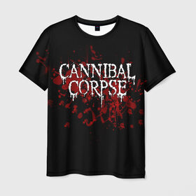 Мужская футболка 3D с принтом Cannibal Corpse в Курске, 100% полиэфир | прямой крой, круглый вырез горловины, длина до линии бедер | Тематика изображения на принте: cannibal corpse | logo | metal | music | rock | лого | логотип | метал | музыка | рок
