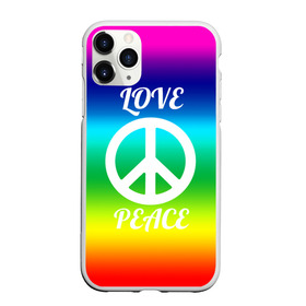 Чехол для iPhone 11 Pro Max матовый с принтом Love and Peace в Курске, Силикон |  | любовь и мир | мир | хиппи