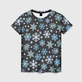 Женская футболка 3D с принтом Snow в Курске, 100% полиэфир ( синтетическое хлопкоподобное полотно) | прямой крой, круглый вырез горловины, длина до линии бедер | deer | ho | merry christmas | new year | santa | xmas | дед мороз | зима | клаус | новый год | ночь | олени | праздник | рождество | санта | снег