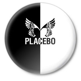 Значок с принтом Placebo в Курске,  металл | круглая форма, металлическая застежка в виде булавки | placebo | альтернативный | инди | индирок | плацебо | рок
