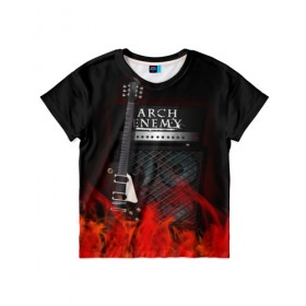 Детская футболка 3D с принтом Arch Enemy в Курске, 100% гипоаллергенный полиэфир | прямой крой, круглый вырез горловины, длина до линии бедер, чуть спущенное плечо, ткань немного тянется | arch enemy | logo | metal | music | rock | лого | логотип | метал | музыка | рок