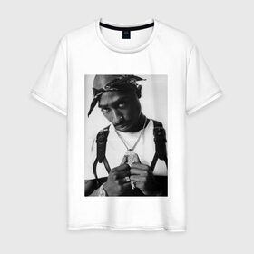 Мужская футболка хлопок с принтом 2pac в Курске, 100% хлопок | прямой крой, круглый вырез горловины, длина до линии бедер, слегка спущенное плечо. | 2pac | hip hop тупак | rap