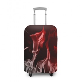 Чехол для чемодана 3D с принтом Огонь и дым в Курске, 86% полиэфир, 14% спандекс | двустороннее нанесение принта, прорези для ручек и колес | fire | flame | in fire | smoke | в огне | дым | огненный | огонь | текстуры