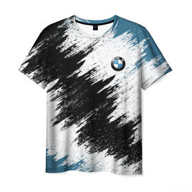 Мужская футболка 3D с принтом BMW в Курске, 100% полиэфир | прямой крой, круглый вырез горловины, длина до линии бедер | bmw | car | race | авто | бмв | гонки | краска | марка | машина