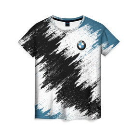 Женская футболка 3D с принтом BMW в Курске, 100% полиэфир ( синтетическое хлопкоподобное полотно) | прямой крой, круглый вырез горловины, длина до линии бедер | bmw | car | race | авто | бмв | гонки | краска | марка | машина