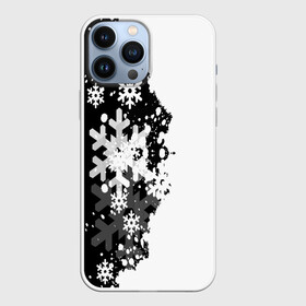 Чехол для iPhone 13 Pro Max с принтом Снежные узоры в Курске,  |  | black | christmas | new year | pattern | white | абстракция | зима | новый год | рождество | снег | снежинки | узор | черно белые