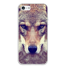 Чехол для iPhone 5/5S матовый с принтом Wolf в Курске, Силикон | Область печати: задняя сторона чехла, без боковых панелей | animal | волк | хищник