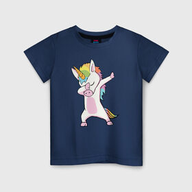 Детская футболка хлопок с принтом Единорог радуга в Курске, 100% хлопок | круглый вырез горловины, полуприлегающий силуэт, длина до линии бедер | единорог | пони