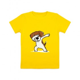 Детская футболка хлопок с принтом Год собаки в Курске, 100% хлопок | круглый вырез горловины, полуприлегающий силуэт, длина до линии бедер | Тематика изображения на принте: год собаки | даб 