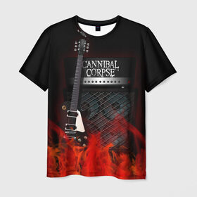 Мужская футболка 3D с принтом Cannibal Corpse в Курске, 100% полиэфир | прямой крой, круглый вырез горловины, длина до линии бедер | cannibal corpse | logo | metal | music | rock | лого | логотип | метал | музыка | рок