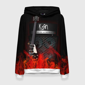 Женская толстовка 3D с принтом Korn в Курске, 100% полиэстер  | двухслойный капюшон со шнурком для регулировки, мягкие манжеты на рукавах и по низу толстовки, спереди карман-кенгуру с мягким внутренним слоем. | korn | logo | metal | music | rock | лого | логотип | метал | музыка | рок